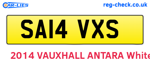 SA14VXS are the vehicle registration plates.