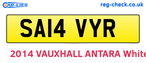 SA14VYR are the vehicle registration plates.