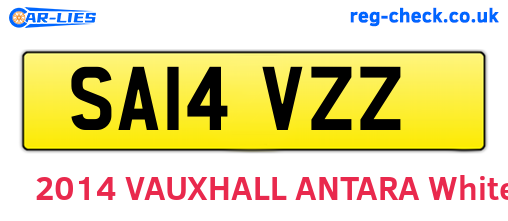 SA14VZZ are the vehicle registration plates.