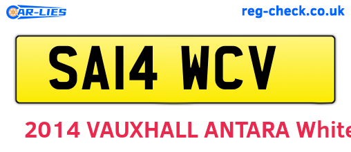 SA14WCV are the vehicle registration plates.