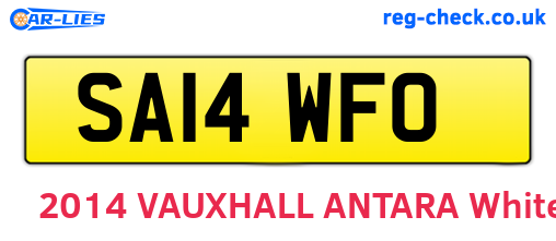 SA14WFO are the vehicle registration plates.