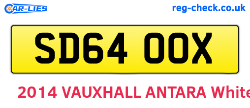 SD64OOX are the vehicle registration plates.