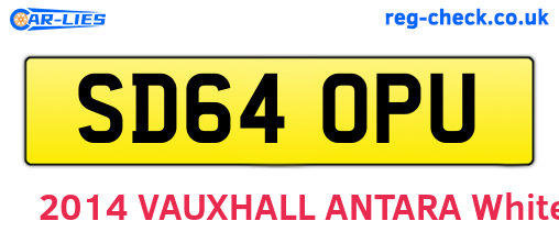 SD64OPU are the vehicle registration plates.