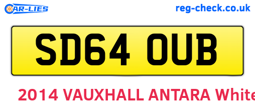 SD64OUB are the vehicle registration plates.