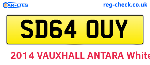 SD64OUY are the vehicle registration plates.