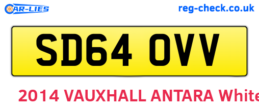 SD64OVV are the vehicle registration plates.