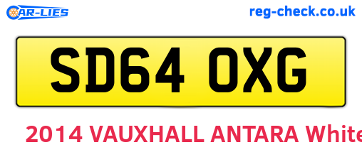 SD64OXG are the vehicle registration plates.