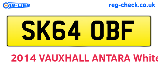 SK64OBF are the vehicle registration plates.