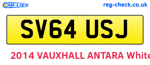 SV64USJ are the vehicle registration plates.