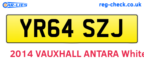 YR64SZJ are the vehicle registration plates.