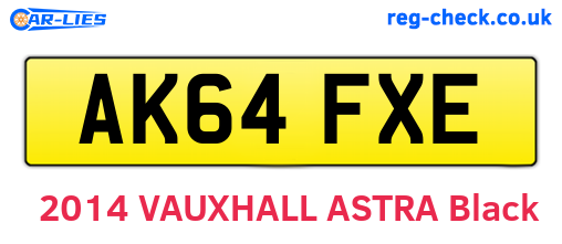 AK64FXE are the vehicle registration plates.