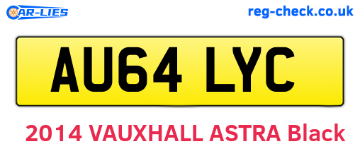 AU64LYC are the vehicle registration plates.