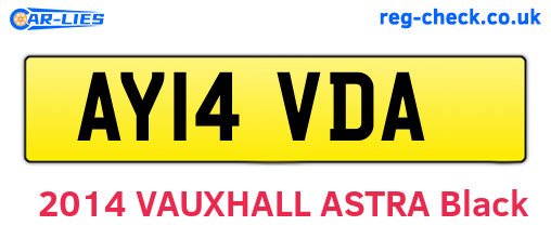 AY14VDA are the vehicle registration plates.