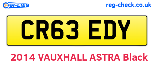 CR63EDY are the vehicle registration plates.