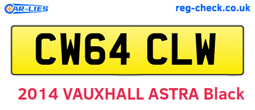 CW64CLW are the vehicle registration plates.