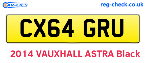 CX64GRU are the vehicle registration plates.
