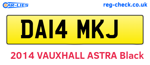 DA14MKJ are the vehicle registration plates.