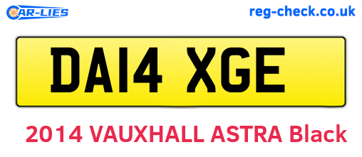 DA14XGE are the vehicle registration plates.