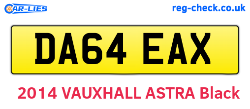 DA64EAX are the vehicle registration plates.