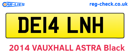 DE14LNH are the vehicle registration plates.