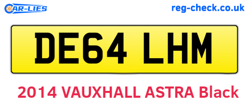 DE64LHM are the vehicle registration plates.