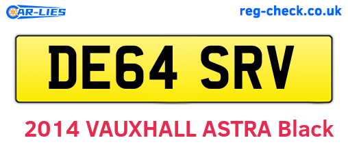 DE64SRV are the vehicle registration plates.