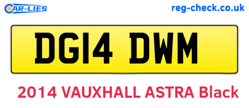 DG14DWM are the vehicle registration plates.
