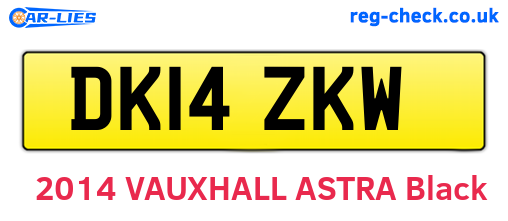 DK14ZKW are the vehicle registration plates.