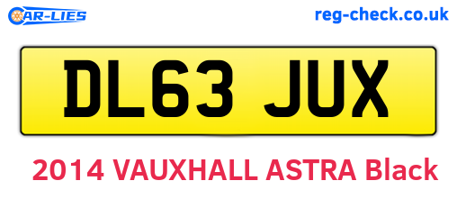 DL63JUX are the vehicle registration plates.
