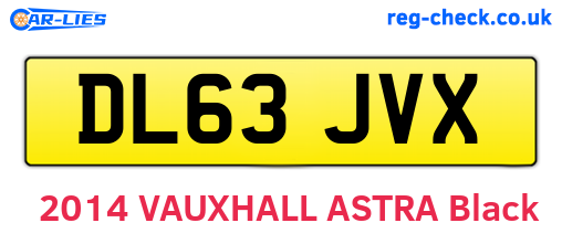 DL63JVX are the vehicle registration plates.