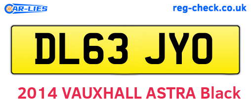 DL63JYO are the vehicle registration plates.