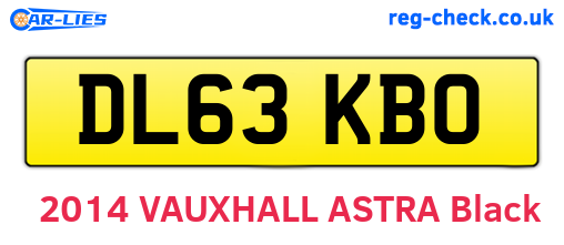 DL63KBO are the vehicle registration plates.