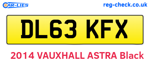 DL63KFX are the vehicle registration plates.
