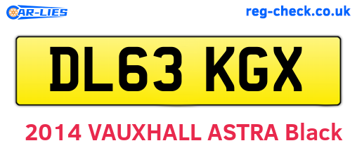 DL63KGX are the vehicle registration plates.