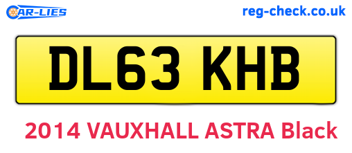 DL63KHB are the vehicle registration plates.