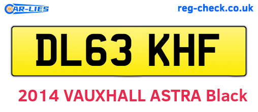DL63KHF are the vehicle registration plates.
