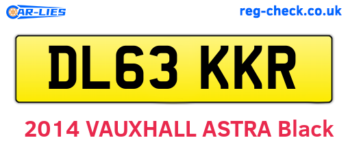 DL63KKR are the vehicle registration plates.