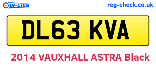 DL63KVA are the vehicle registration plates.