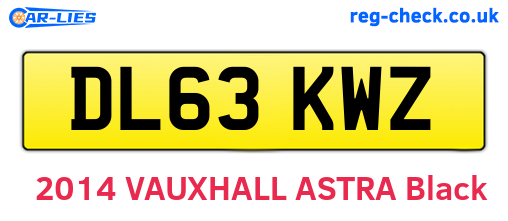 DL63KWZ are the vehicle registration plates.