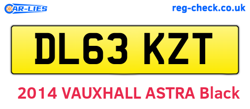 DL63KZT are the vehicle registration plates.