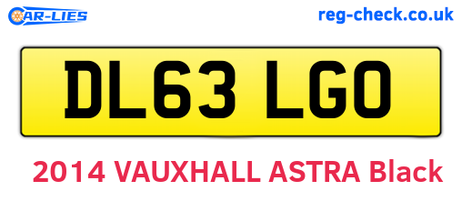 DL63LGO are the vehicle registration plates.