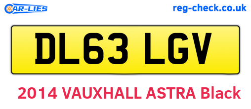 DL63LGV are the vehicle registration plates.