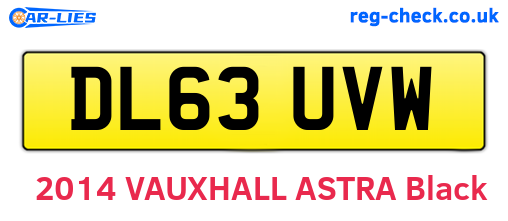 DL63UVW are the vehicle registration plates.