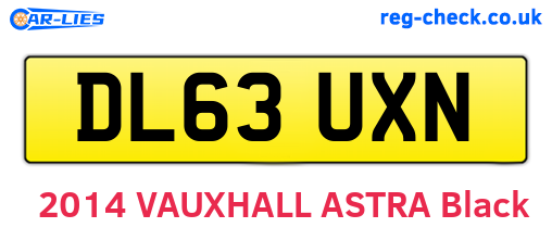 DL63UXN are the vehicle registration plates.