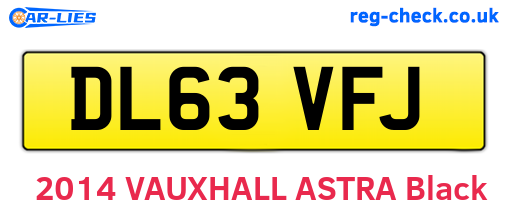 DL63VFJ are the vehicle registration plates.