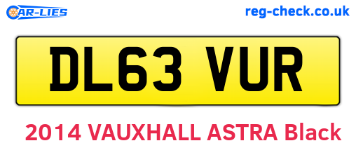 DL63VUR are the vehicle registration plates.