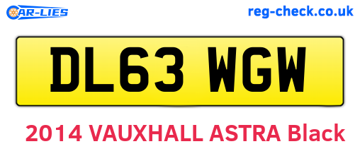 DL63WGW are the vehicle registration plates.