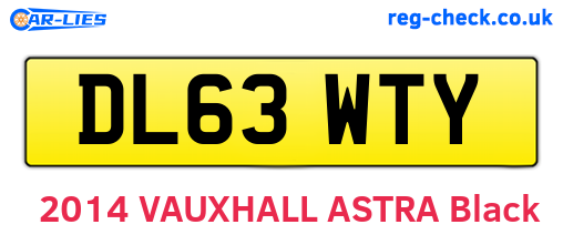 DL63WTY are the vehicle registration plates.
