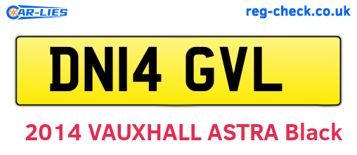 DN14GVL are the vehicle registration plates.
