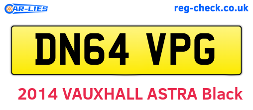 DN64VPG are the vehicle registration plates.